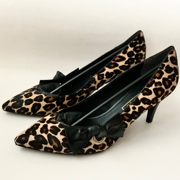 Marc Jacobs Daryl Women's Leather Pointy Toe Pump Leopard Stiletto Heel Shoes 41 - Picture 8 of 11